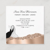 *～*シックバラ金ゴールドロングヘアウーマン美しいファッション スクエア名刺 (裏面)