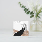 *～*シックバラ金ゴールドロングヘアウーマン美しいファッション スクエア名刺 (スタンド正面)