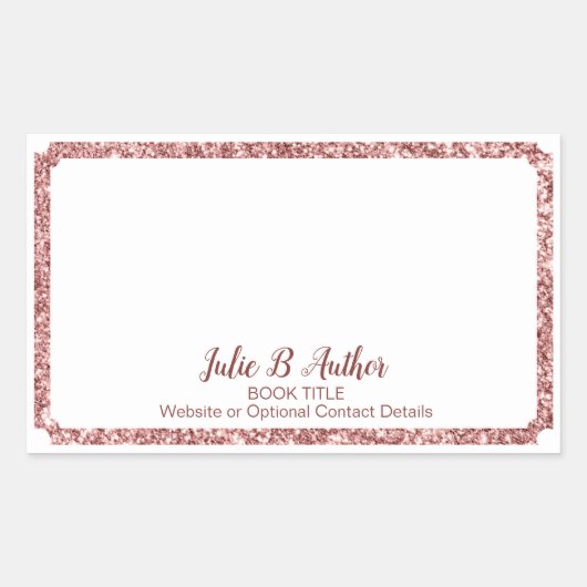 シックバラ金ゴールド作家書署名プレート 長方形シール (正面)