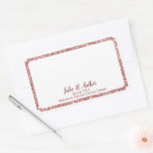 シックバラ金ゴールド作家書署名プレート 長方形シール (封筒)