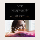 シックバラ金ゴールド写真モノグラムの折り 名刺 (外部フラット)