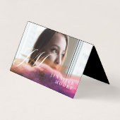 シックバラ金ゴールド写真モノグラムの折り 名刺 (正面)