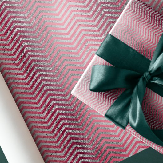 シックバラ金ゴールド及び銀グリッターメタリック ラッピングペーパー