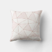 シックバラ金ゴールド幾何学的抽象芸術パターンモノグラム クッション (裏面)