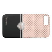 シックバラ金ゴールド水玉模様と真珠 Case-Mate iPhoneケース (裏面(横))