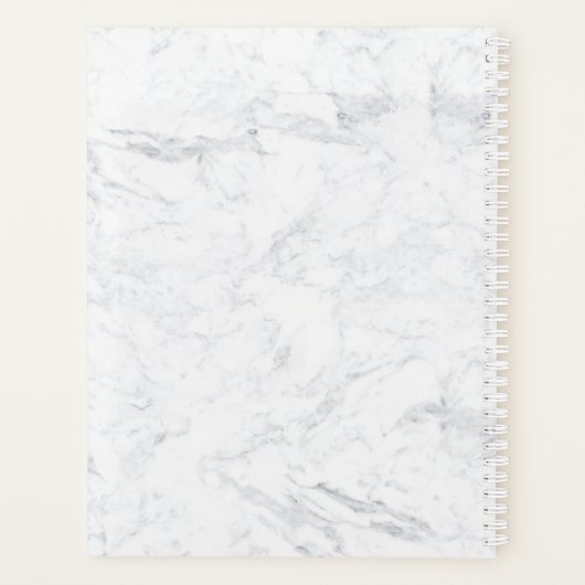 シックバラ金ゴールド爪、 ネイルタイポグラフィ大理石アポイントメント プランナー手帳 (裏面)