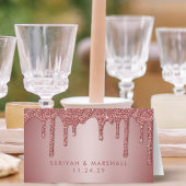 シックバラ金ゴールド結婚グリッターテーブル プレイスカード