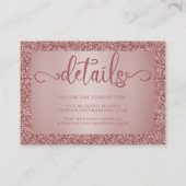 シックバラ金ゴールド結婚グリッター詳細 エンクロージャーカード (裏面)