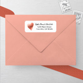 シックバラ金ゴールド結婚ハート差出人住所 ラベル