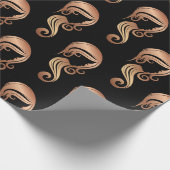 シックバラ金ゴールド美しいガールヘアサロンパーティー ラッピングペーパー (角)