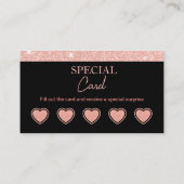 シックバラ金ゴールド美しいサロンロイヤリティカード 名刺 (裏面)