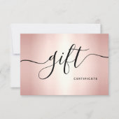 シックバラ金ゴールド美しいサロン美容師ギフトカード (正面)