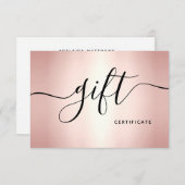 シックバラ金ゴールド美しいサロン美容師ギフトカード (正面/裏面)