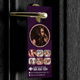 シックバラ金ゴールド美しいスパヘア爪、 ネイルメイクアップサロン ドアノブサイン