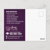 シックバラ金ゴールド美しいスパヘア爪、 ネイルメイクアップサロン ポストカード (裏面)