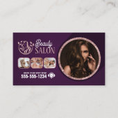 シックバラ金ゴールド美しいスパヘア爪、 ネイルメイクアップサロン 名刺 (正面)