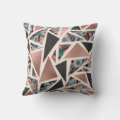 シックバラ金ゴールド銅ティール（緑がかった色）ブラックフローラ幾何学的 クッション (裏面)