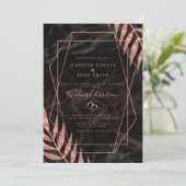 シックバラ離れ金ゴールド幾何パタ結婚ーン 招待状 (スタンド正面)