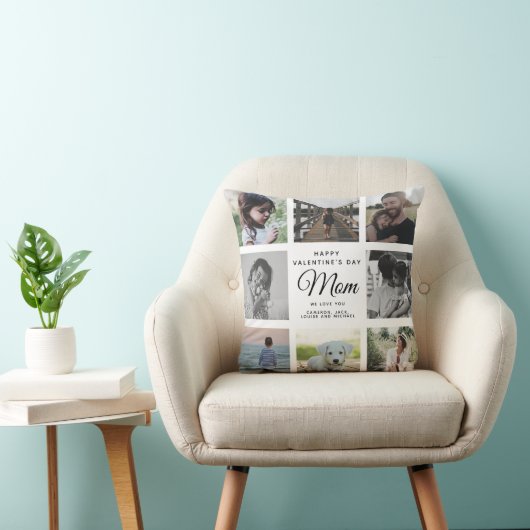 シックバレンタインデーマムファミリーフォトコラージュ クッション (椅子)