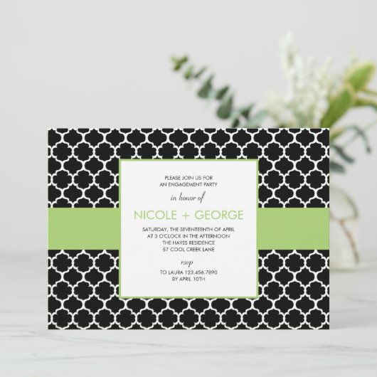 シックバンド汎用パーティの招待状(緑のリンゴ) 招待状 (スタンド正面)