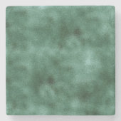 シックパインティール（緑がかった色）グリーン ストーンコースター (正面)