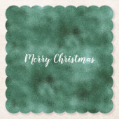 シックパインティール（緑がかった色）グリーン ペーパーコースター (正面)