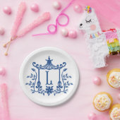 シックパゴダモノグラムL紙プレート ペーパープレート (パーティー)