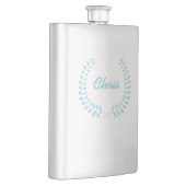 シックパステルイエローティール(緑がかった色)シェブロンカスタムモノグラム フラスク (右)