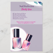 シックパステルエレガントネイルアートマーケティングフライヤー チラシ (裏面)