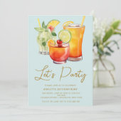 シックパステルカクテルパーティー誕生日 招待状 (スタンド正面)