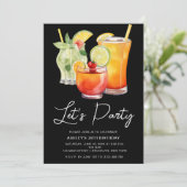 シックパステルカクテルパーティー誕生日 招待状 (スタンド正面)