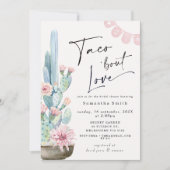 シックパステルカッティタコブールラブブライダルシャワー 招待状 (正面)