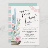 シックパステルカッティタコブールラブブライダルシャワー 招待状 (正面/裏面)