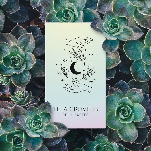 シックパステルグラデーション霊気ハンズチャクラヒーラー 名刺