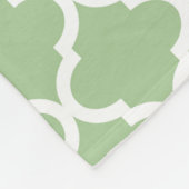 シックパステルグリーンクローバーイエローネームモノグラム フリースブランケット (角)