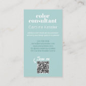 シックパステルシーフオムシーガラスミントティール(緑がかった色)グリーン 名刺 (裏面)