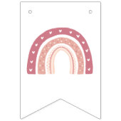 シックパステルピンクレインボーハッピーバースデー バンティングフラッグ (第1の旗)