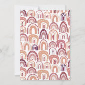 シックパステルボホレインボーパターンファースト誕生日 招待状 (裏面)