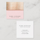 シックパモダンステルピンクシーキンスクエア名刺 スクエア名刺 (正面/裏面)