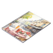 シックパリジャンカフェウォーターカラーイラストレーション ノートブック (左側)