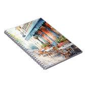 シックパリジャンカフェウォーターカラーイラストレーション ノートブック (右側)