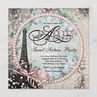 シックパリスウィート16パーティー 招待状