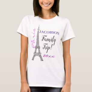 シックパリフランスエッフェルタワーファミリートリップ Tシャツ