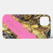 シックパーソナライズされたなエレガント金ゴールドとピンクきらきら光る色 Case-Mate iPhoneケース (裏面 (横))
