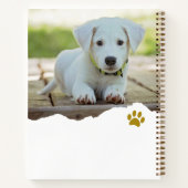 シックパーソナライズされたな引き裂かれた写真犬の感謝ジャーナル ノートブック (裏面)