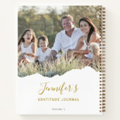 シックパーソナライズされたな破れた写真の感謝ジャーナル ノートブック (裏面)