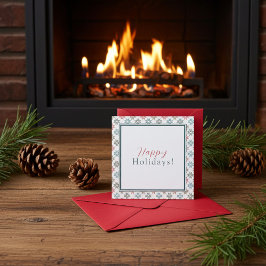 シックパーソナライズされたな4ポインセチアのモチーフ，クリスマス カード