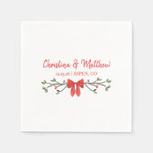 シックパーソナライズされたウィンターホリデークリスマ結婚ス スタンダードカクテルナプキン (正面)