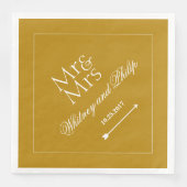 シックパーソナライズされたウェディングレセプション金ゴールド (正面)