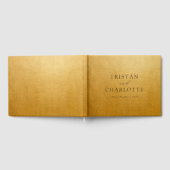 シックパーソナライズされたエレガント金ゴールド ゲストブック (全面)